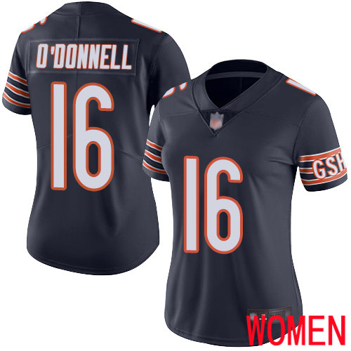 Chicago Bears Limited Navy Blue Women Pat O Donnell Home Jersey NFL Football #16 Vapor Untouchable